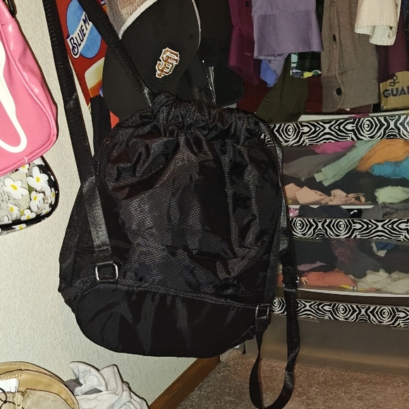 Black Drawstring Backpack - Picture 2 of 3